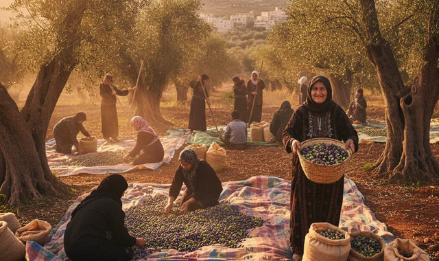 Palestinian farmers during the olive harvest season — honouring tradition and supporting communities