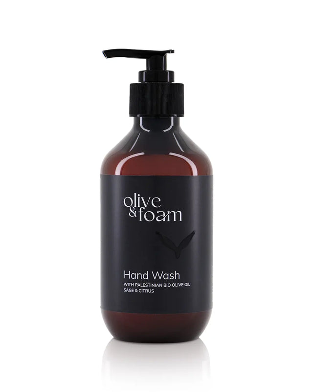 Olive & Foam Hand Wash Sage & Citrus 300ml bottle with Palestinian olive oil