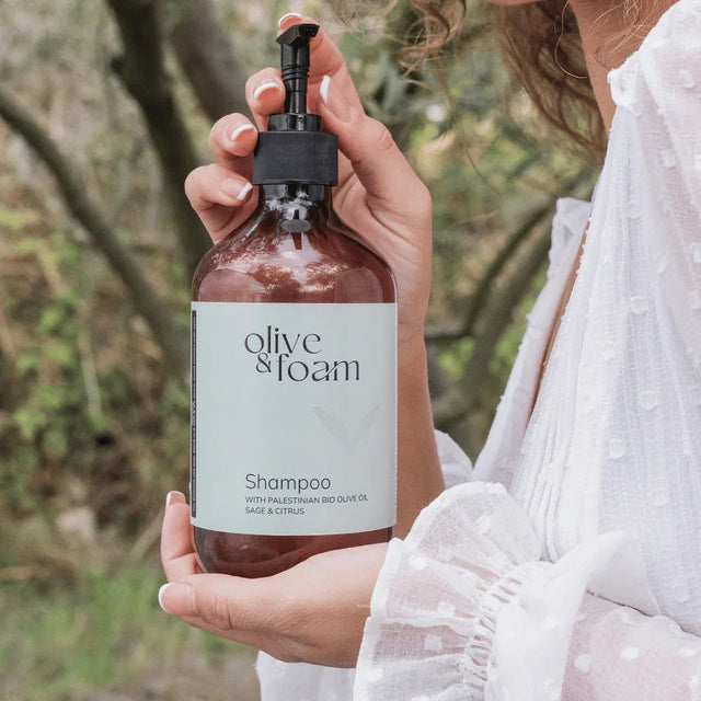 Olive & Foam olive oil shampoo with Palestinian olive oil — Sage & Citrus 500ml