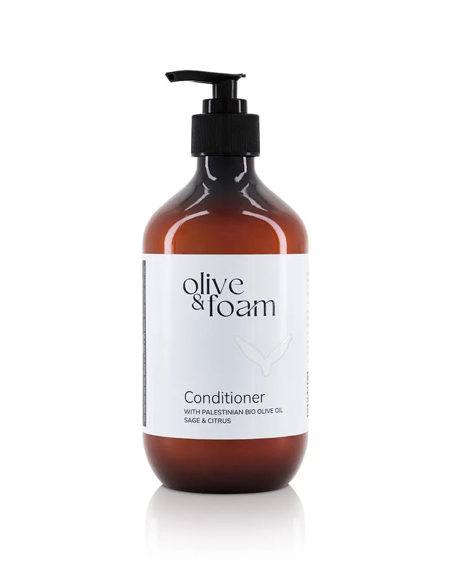 Olive & Foam Conditioner Sage & Citrus 500ml bottle with Palestinian olive oil